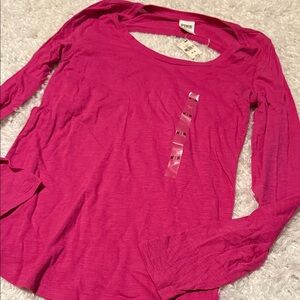 Pink Victoria Secret Pink Long Sleeve Top size medium NWT
